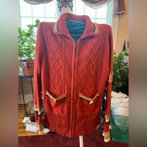 U.S Polo Association Orange Knit Cardigan
